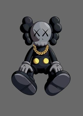 Kaws with Gold Chain