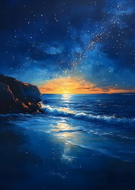 Starry Night Seascape