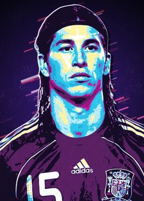 Sergio Ramos Retro Art