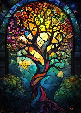 Stained Glass Tree of Life