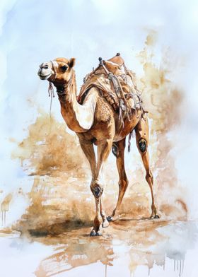 Camel Watercolor Painting