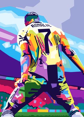 Cristiano Ronaldo Celebration Wpap Pop Art