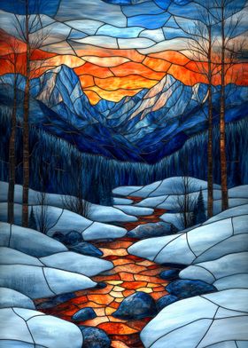 Stained Glass Mountain Stream