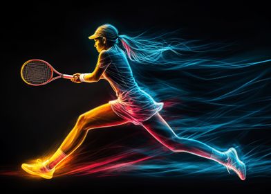 Tennis Player in Motion