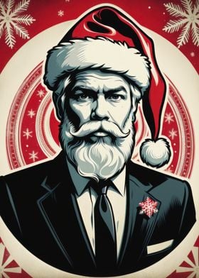 Santa in Black Suit