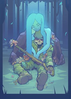 Ghostly Embrace for a Fallen Soldier