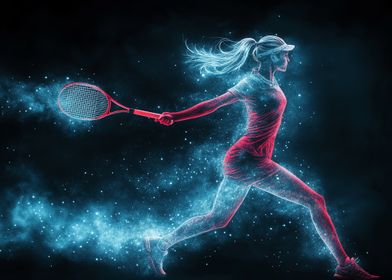 Tennis Player in Motion