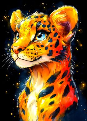 Fiery Cheetah Portrait