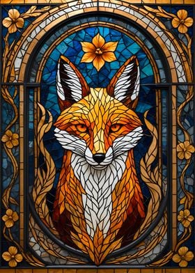 Kitsune Stained Glass Fox