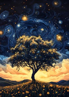 Starry Night Tree