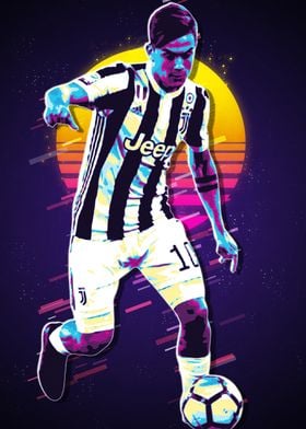 Paulo Dybala Juventus Retro Art