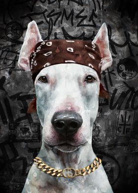 Dog in Bandana and Gold Chain