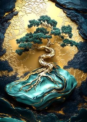 Golden Bonsai Tree