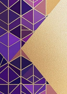 Purple and Gold Geometric Art