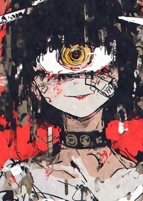 Weirdcore Big Eye Anime Girl