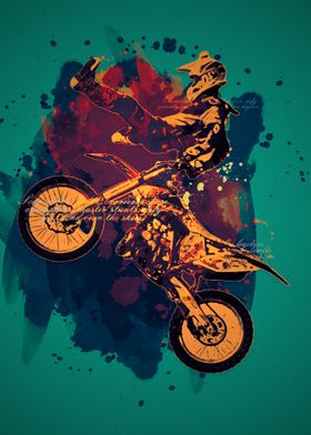 Motocross Rider Watercolor