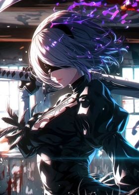 2B Nier Automata Anime Art