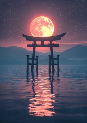 Red Moon Torii Gate