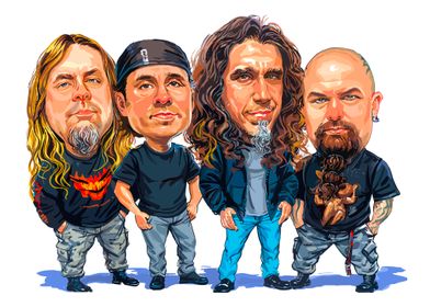 Caricature of Metal Band