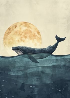 Whale Under the Moon