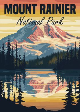 Mount Rainier National Park Poster