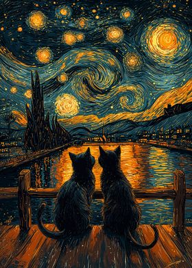 Starry Night Cats