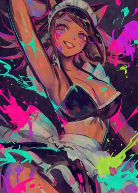 Maid Cat Girl Paint Splatter