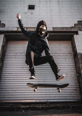 Skateboarder Mid-Air