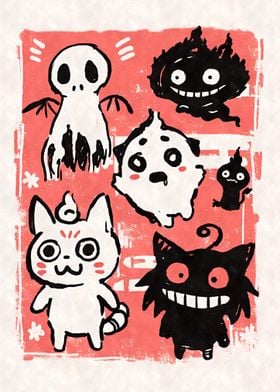 Kawaii Yokaii Ghosts Monsters