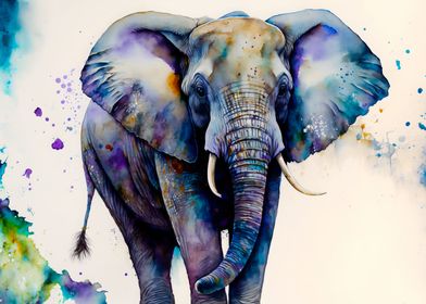 Watercolor Elephant Painting