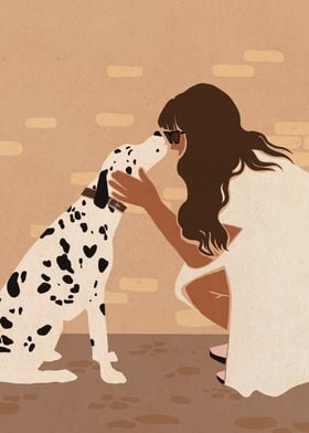 Woman and Dalmatian