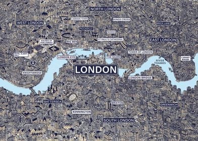 London City Map Illustration