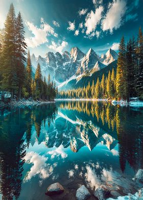 Mountain Lake Reflection