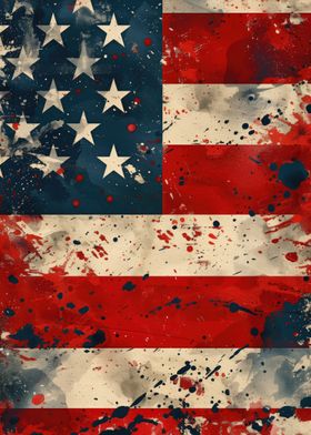 Grunge American Flag Art