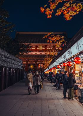 Sensoji Temple in Tokyo Japan at Night