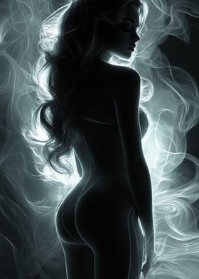 Female Silhouette in Smoke