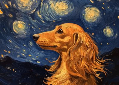 Dog in Starry Night