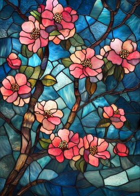 Stained Glass Cherry Blossom