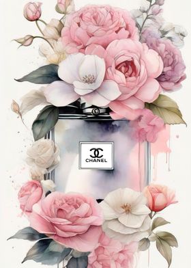 Chanel Perfume with Flowers