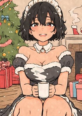 Anime Maid Xmas Hot Chocolate