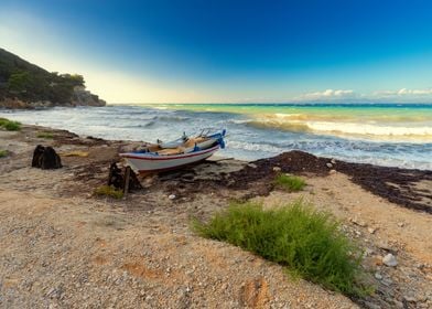 Boat on a Sandy Beach, Greece