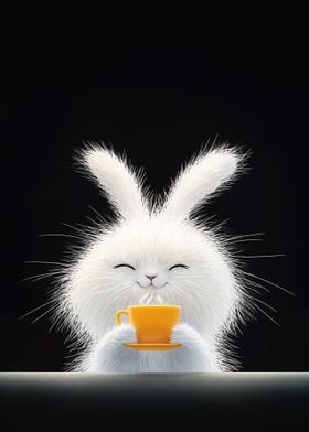 Cute Bunny with Coffee