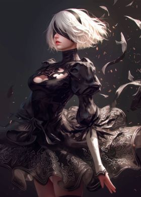 2b nier automata poster