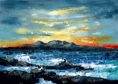 Sunset Seascape Painting