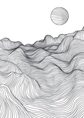 Abstract Line Art Landscape