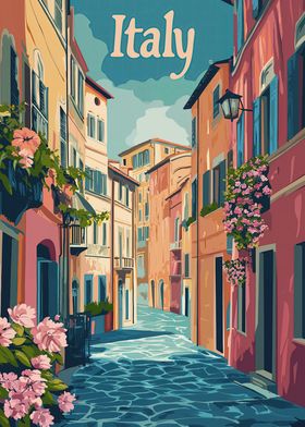 Italy Street Scene Poster