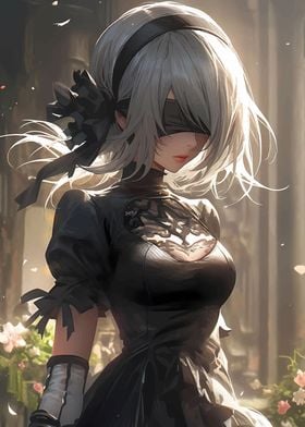 2B Blindfold Anime Art