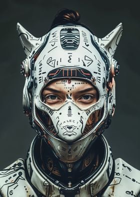 Cyberpunk Helmet Portrait