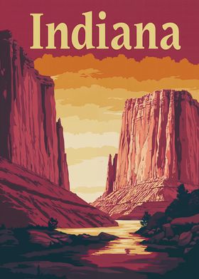 Indiana Canyon Sunset Poster