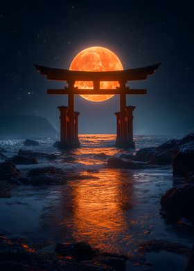 Red Moon Torii Gate